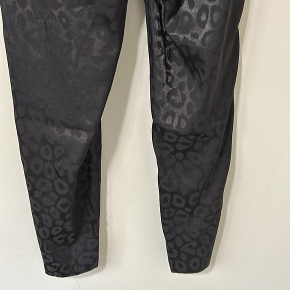 SEN Eden Jogger Pant Black Red Stripe Leopard Print Silky Pockets Sz XS - Picture 6 of 12